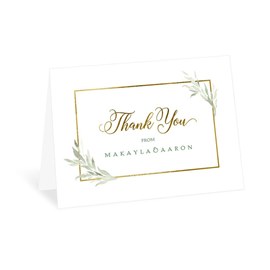 Greens and Gold -Thank You Card