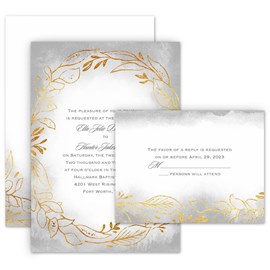 Golden Ring - Invitation with Free Response Postcard