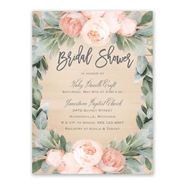 Peach Peony - Bridal Shower Invitation