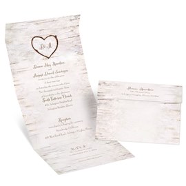Birch Heart - Seal and Send with RSVP Postcard