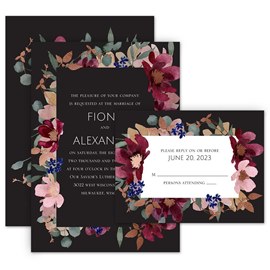 Striking Floral - Invitation with Free Response Postcard