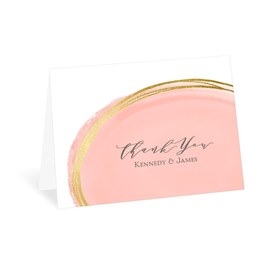 Gilded Watercolor - Pastel Coral - Thank You Card