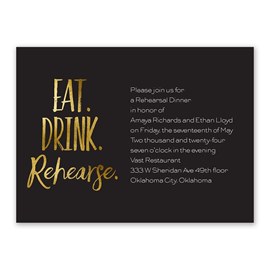 Eat Drink Rehearse - Rehearsal Dinner Invitation