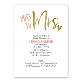 Miss to Mrs. - Bridal Shower Invitation