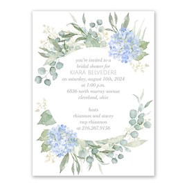Blue Hydrangea - Bridal Shower Invitation