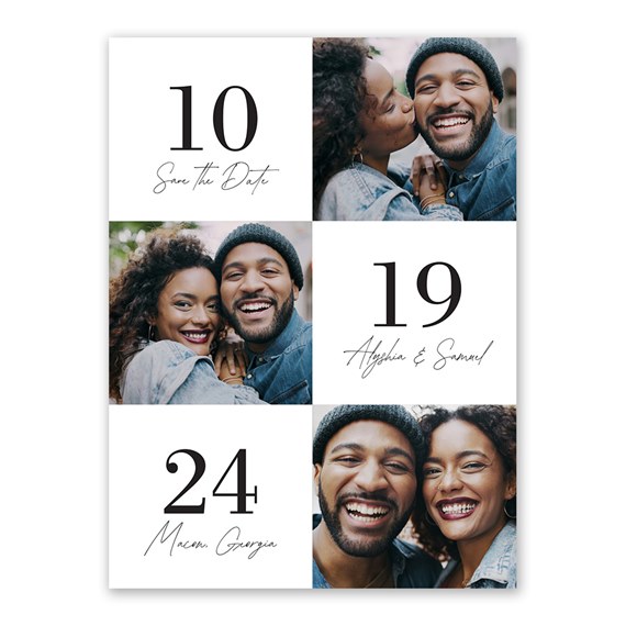Save the Date Asymmetrical Collage - Save the Date Cards