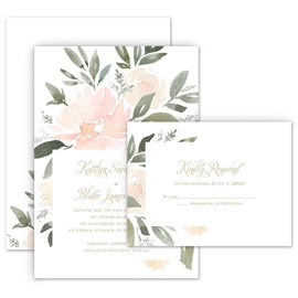Soft Petals - Invitation with Free Response Postcard