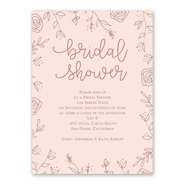 Floral Outlines - Bridal Shower Invitation
