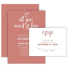 All You Need is Love - Invitation with Free Response Postcard