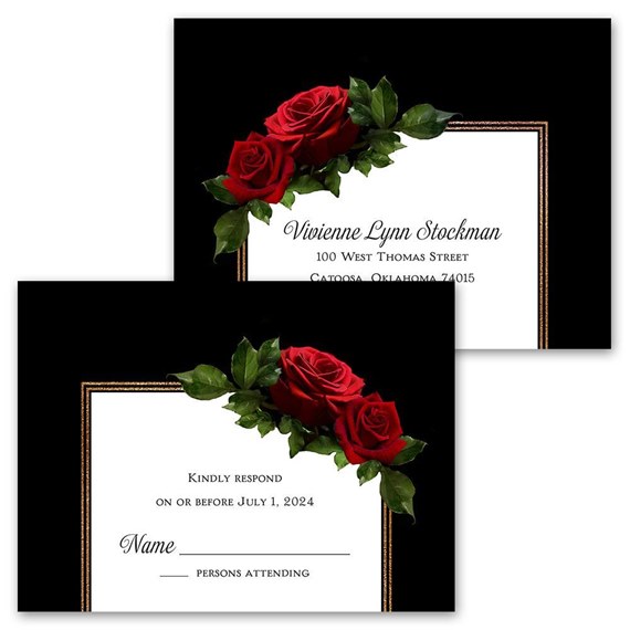Red Rose USPS Stamps - Vintage Floral Postage Stamps For Wedding