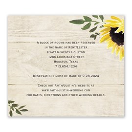Golden Sunflower - Information Card