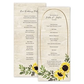 Golden Sunflower - Wedding Program