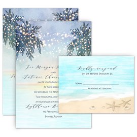 Tropical Sunset - Invitation with Free Response Postcard