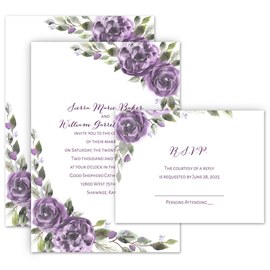 Pretty in Purple - Invitation with Free Response Postcard