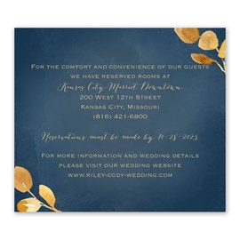 Golden Leaves - Navy - Information Card