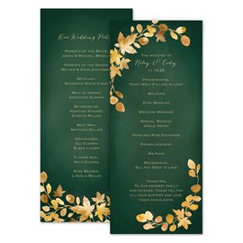 Golden Leaves - Hunter - Wedding Program