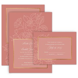 Delicate Blooms - Invitation with Free Response Postcard