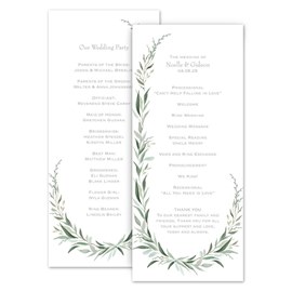 Wrapped in Greenery - Wedding Program