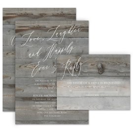 Natural Love - Pewter - Invitation with Free Response Postcard