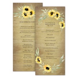 Natural Sunflower - Wedding Program
