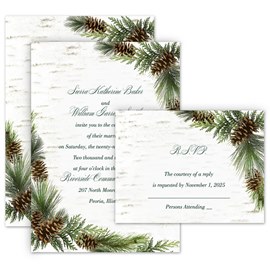 Winter Birch - Invitation with Free Response Postcard