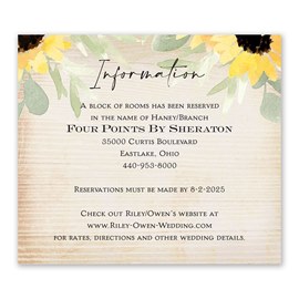 Pretty Sunflower - Information Card