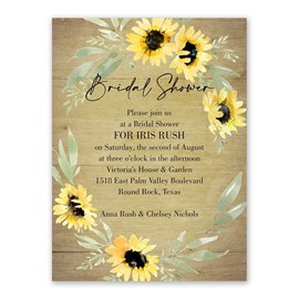 Natural Sunflower - Bridal Shower Invitation