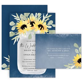Jar of Flowers - Invitation with Free Response Postcard