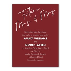 Classic Couple - Mrs. and Mrs. - Couples Shower Invitation