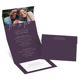 Happy Couple - Mrs. and Mrs. - Seal and Send with RSVP Postcard
