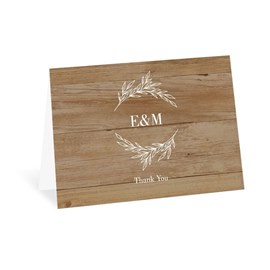 Rustic Monogram - Thank You Card