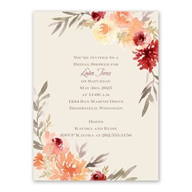 Apricot Floral - Bridal Shower Invitation