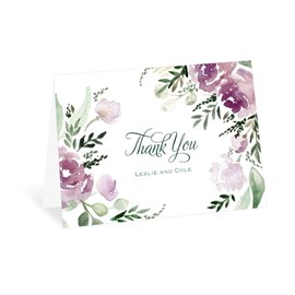 Watercolor Garden - Plum - Thank You Card