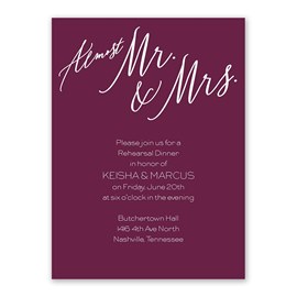 Always - Mr. and Mrs. - Rehearsal Dinner Invitation