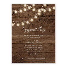 Rustic Glow - Engagement Party Invitation