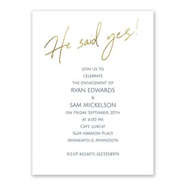 He Said Yes - Engagement Party Invitation
