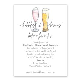 Bubbles and Brews - Engagement Party Invitation