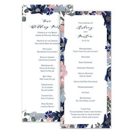 Posh Petals - Navy - Wedding Program
