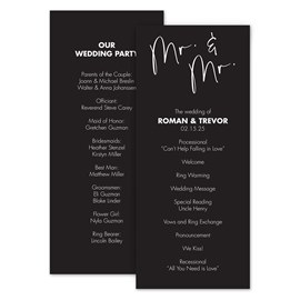 Classic Couple - Mr. and Mr. - Wedding Program