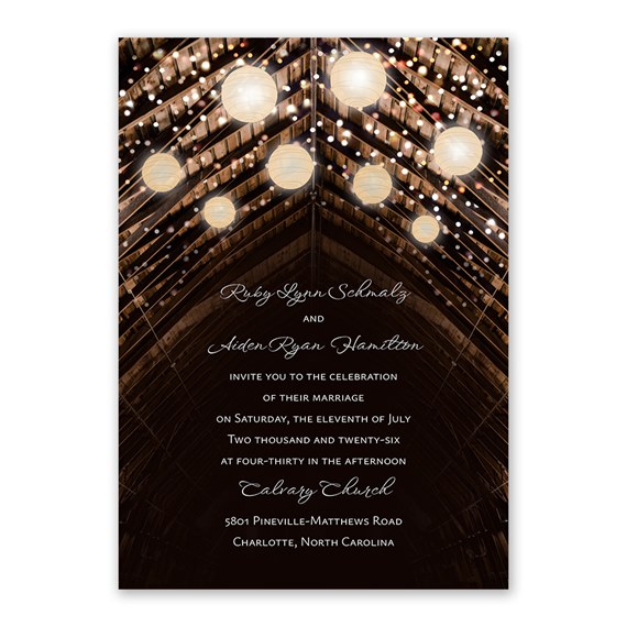 invitation with twinkling lights design