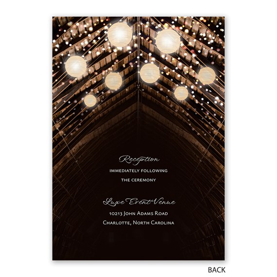 invitation with twinkling lights design and customizable text area