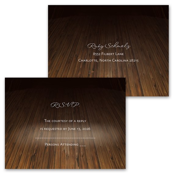 invitation postcards with wooden background