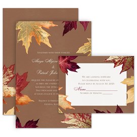 Gilded Autumn - Invitation with Free Response Postcard