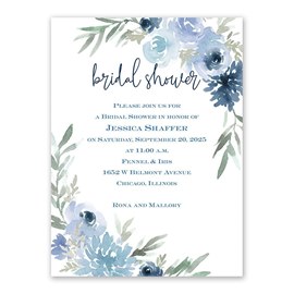 Blooming - Periwinkle - Bridal Shower Invitation
