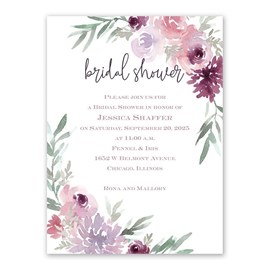 Blooming - Plum - Bridal Shower Invitation