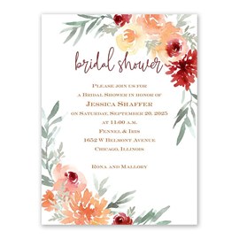 Blooming - Peach - Bridal Shower Invitation