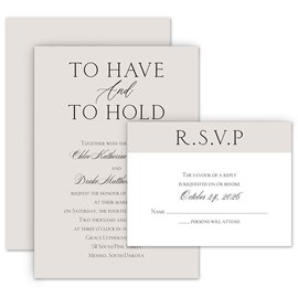 To Have and To Hold - Invitation with Free Response Postcard