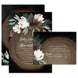 Rustic Enchantment - Invitation with Free Response Postcard