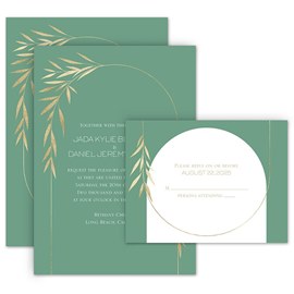 Graceful Greenery - Invitation with Free Response Postcard