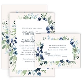 Floral Embrace - Invitation with Free Response Postcard